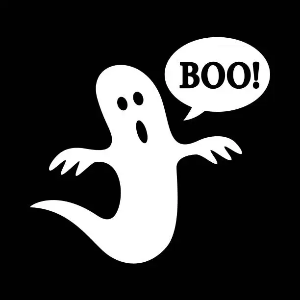 Vector illustration of Boo! Ghost Icon