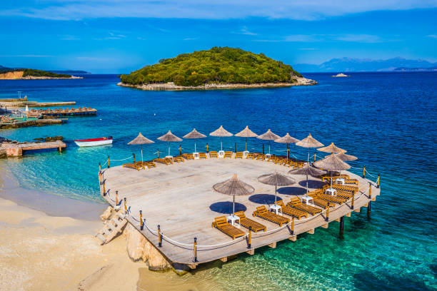 istock Empty Ksamil Beach - Butrint NP, Albania 1142680715