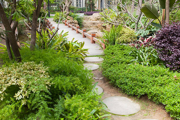 istock foootbridge in garden 114268198