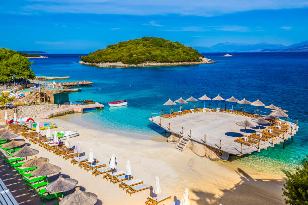 istock Empty Ksamil Beach - Butrint NP, Albania 1142682383