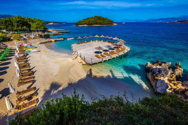 istock Empty Ksamil Beach - Butrint NP, Albania 1142682590