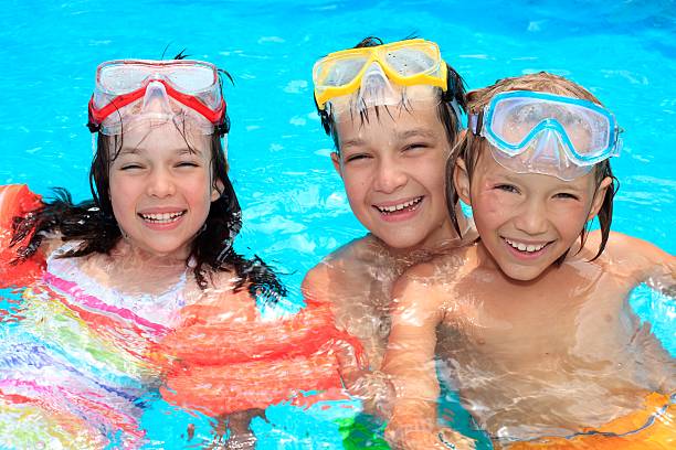 istock Happy children with snorkels 114268959