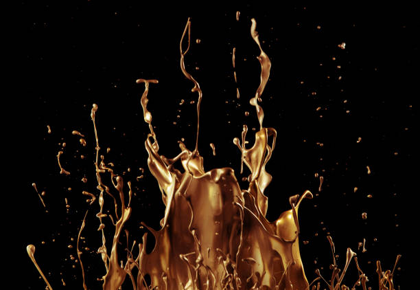istock abstract golden liquid splash on black background 1142689798