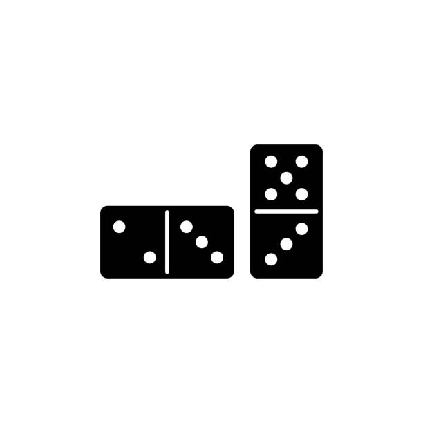 ilustraciones, imágenes clip art, dibujos animados e iconos de stock de icono vectorial domino - dominoes game