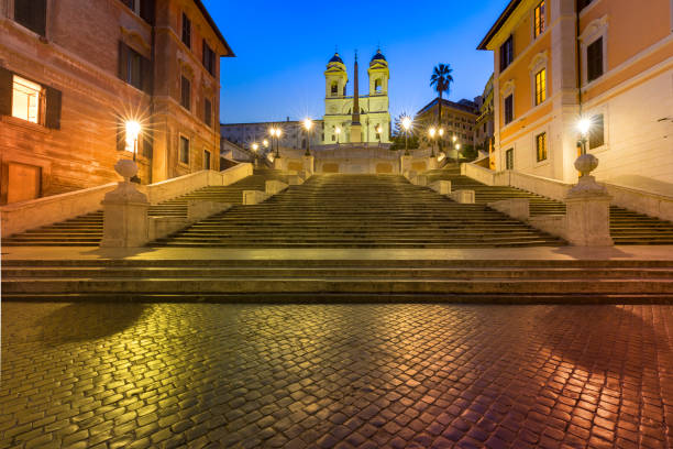 istock Spanish Steps at night, Rome, Italy. 1142697447