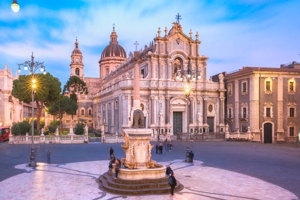 istock Catania Cathedral at night, Sicily, Italy 1142697455