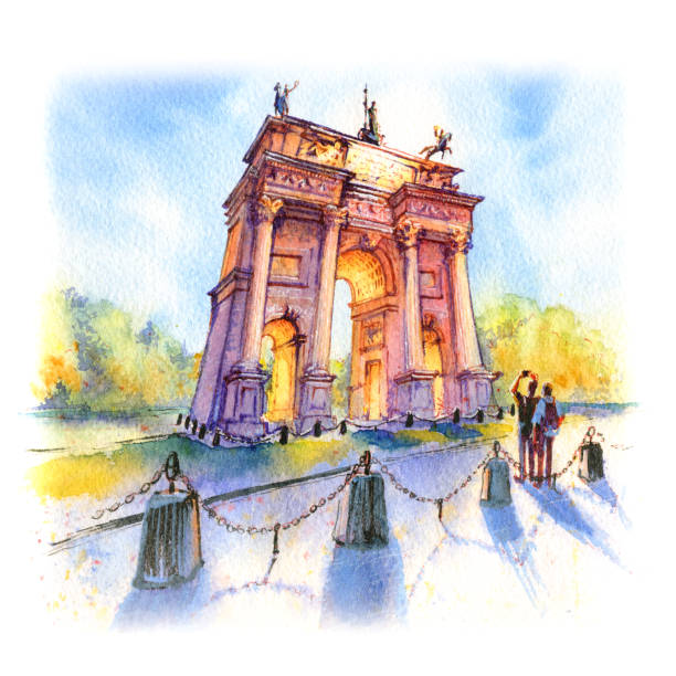 istock Arch of Peace in Milan, Italy 1142697680