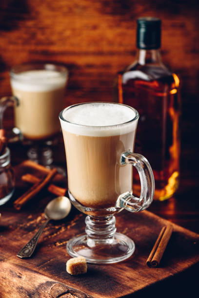 istock Irish coffee in drinking glass 1142700358