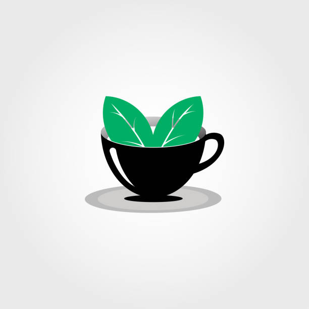 ilustrações de stock, clip art, desenhos animados e ícones de drink icon with green coffee concept - steam black coffee heat drink