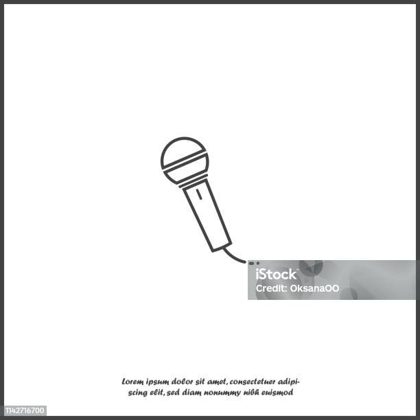 Vector Image Of Microphone On White Isolated Background Stock Illustration - Download Image Now