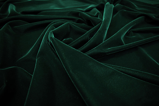 Dark Green Velvet Fabric Texture Background Stock Photo - Download Image  Now - Velvet, Green Color, Backgrounds - iStock