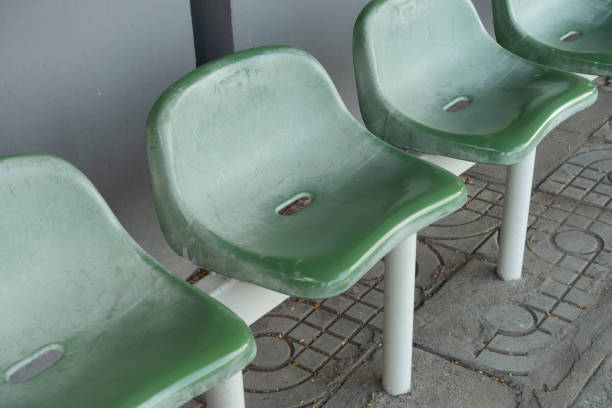 istock Chair for passenger At the bus stop 1142717754