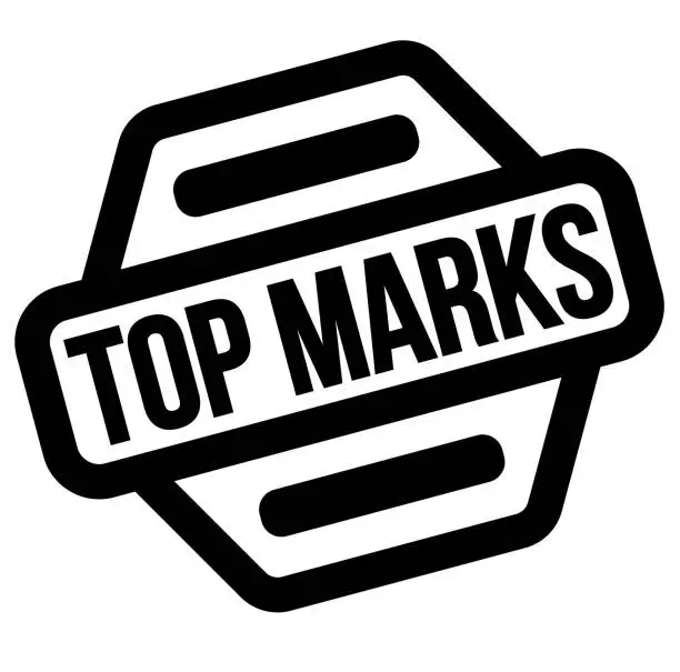 Vector illustration of top marks black stamp