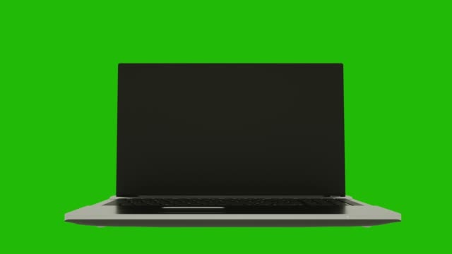 4K Video. Laptop (Notebook) Turning On With Green Screen On A Green  Background. Free Stock Video Footage Download Clips laptop