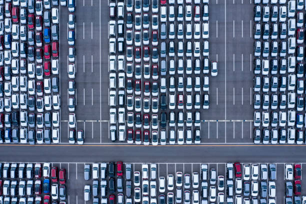 istock Aerial View of parking 1142724395