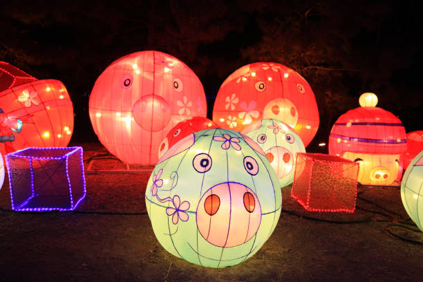 istock Chinese festive lantern at night 1142725801