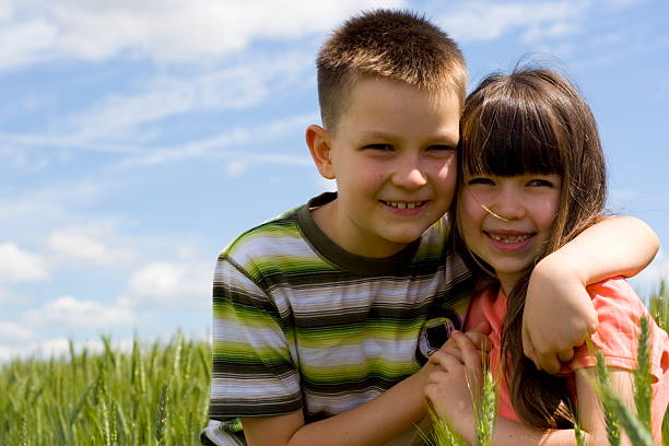 istock Happy sister and brother 114272643