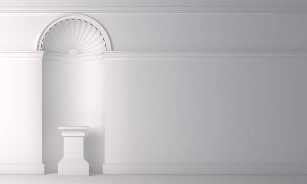 istock White classic pedestal podium for product display mock up. 1142726740