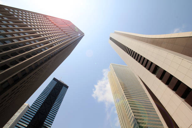 istock Shinjuku skyscrapers and blue sky 1142734141