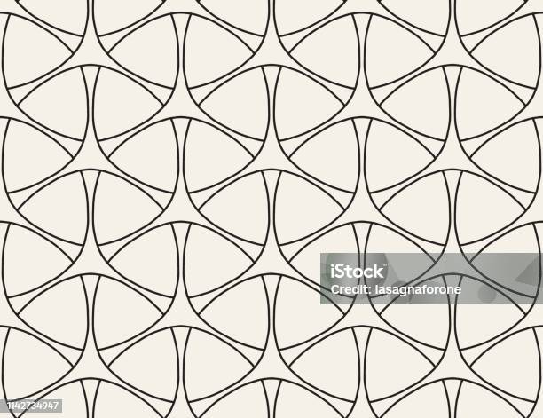 Patterned Single Line Hand Drawn Seamless Pattern Stock Illustration - Download Image Now ...