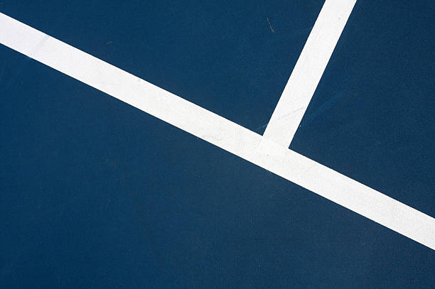 istock Modern Blue Tennis Court Lines for Background 114273561