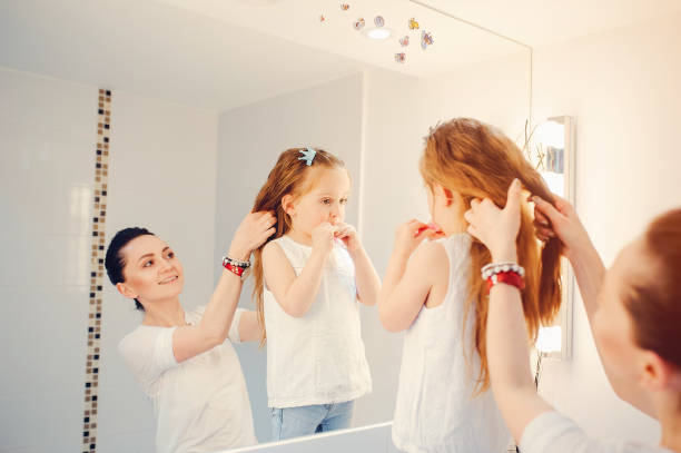 istock Cute family have fun in a bathroom 1142743025