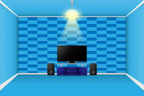 Vector illustration of Stylish interior with empty TV and furniture. vector illustrater eps10