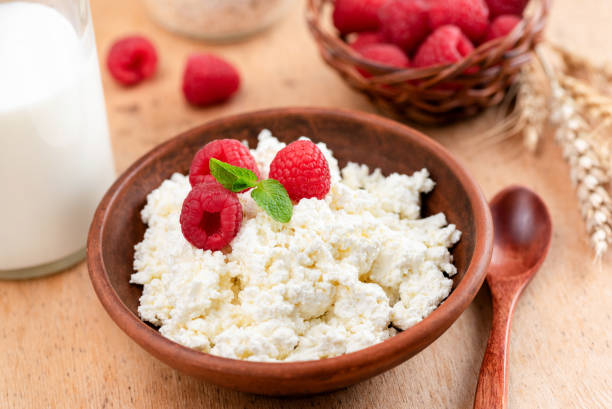 istock Ricotta, tvorog or cottage cheese with berries 1142744688