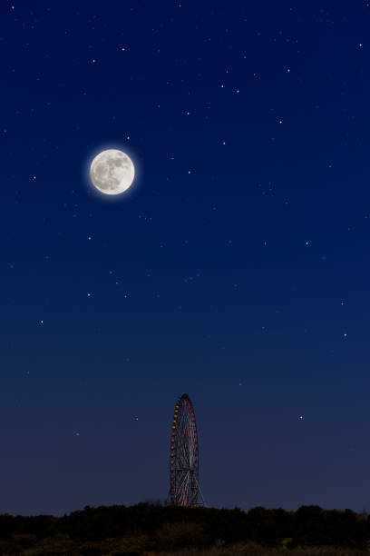 istock Full moon rising over the Ferris Wheel 1142747843