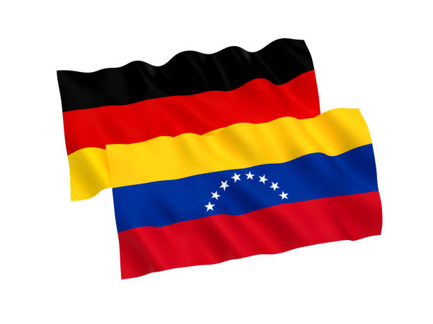 istock Flags of Germany and Venezuela on a white background 1142751709
