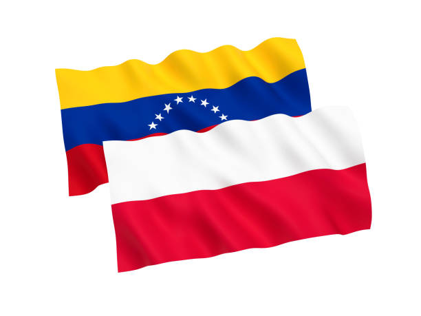 istock Flags of Poland and Venezuela on a white background 1142751773