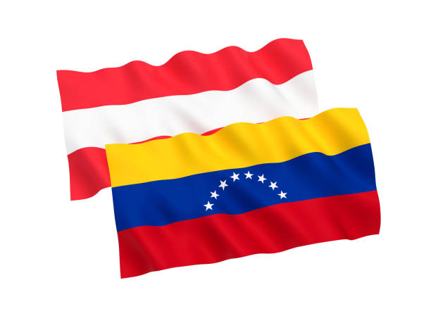 istock Flags of Austria and Venezuela on a white background 1142751774