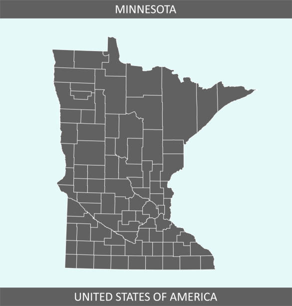 minnesota county mapa - anoka stock illustrations