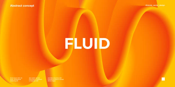 ilustraciones, imágenes clip art, dibujos animados e iconos de stock de plantilla de diseño de moda con formas de gradiente fluido - naranja color