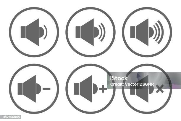 Audio Remote Control Buttons Icon Set Vector Stock Illustration - Download Image Now - Black Color, Circle, Control
