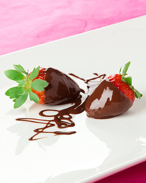 istock chocolate dipped strawberries on a plate 114275689
