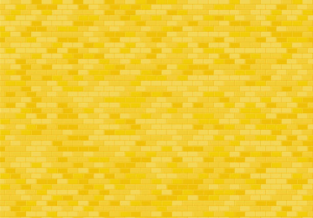 illustrations, cliparts, dessins animés et icônes de fond de mur de brique d’or. les briques jaunes texture seamless pattern vecteur. - textured gold backgrounds architecture and buildings