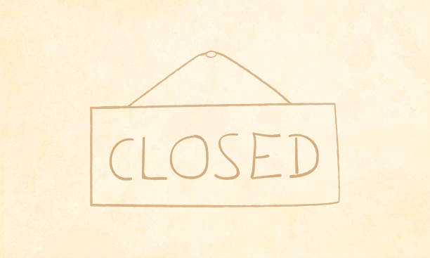 상점 닫힌 된 표시 보드의 벡터 일러스트 레이 션 - closed sign hanging string stock illustrations