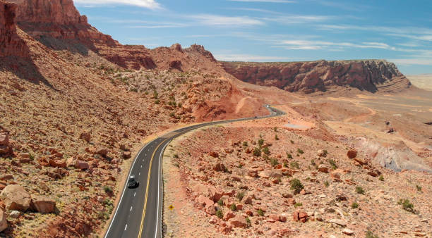 istock Road across a beautiful canyon, aerial view 1142761766