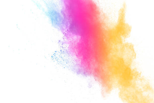 istock Colorful powder explosion on white background.Pastel color dust particle splashing. 1142762791