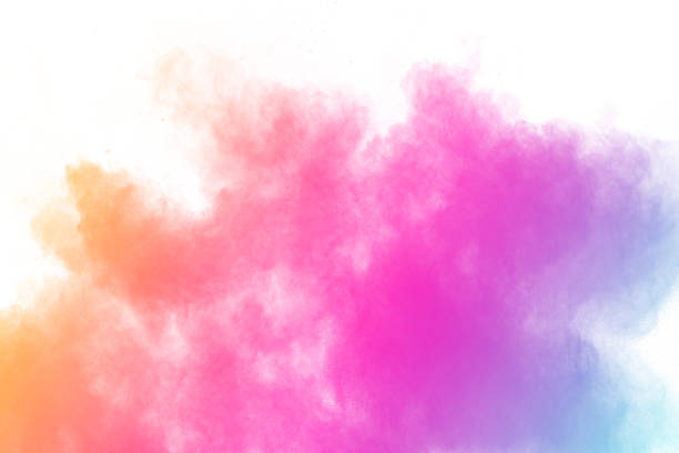 istock Colorful powder explosion on white background.Pastel color dust particle splashing. 1142762796