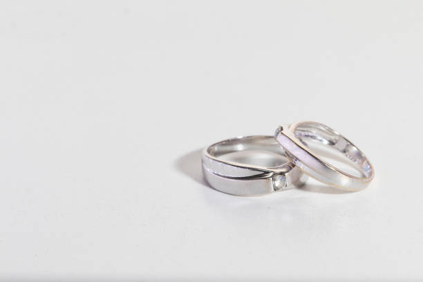 istock Wedding diamond ring on the White Blackground 1142763659