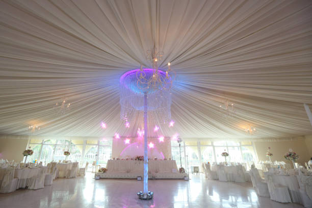 istock Beautiful  arrangement in restaurant for wedding 1142766346