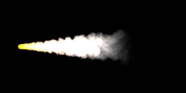 istock Stream of smoke. Isolated on black background. 1142768920