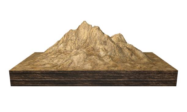 istock Cross section of ground with mountain. Isolated on white background. 1142768937