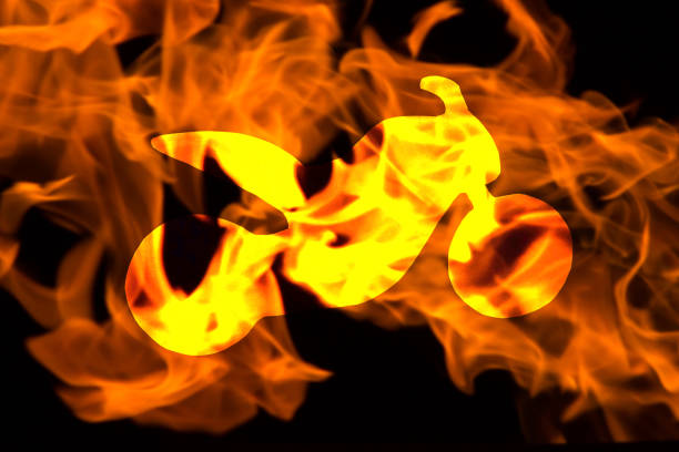 istock motorbike with fire 1142769109