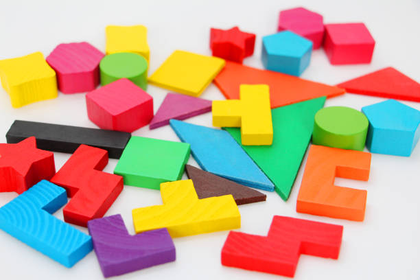 istock Cubes and figures with numbers laid out randomly on a white background. 1142770413