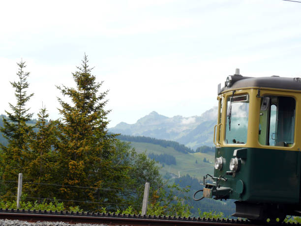 wengen, svizzera. ferrovia a cremagliera che conduce alla jungfraujoch. - rack railway foto e immagini stock