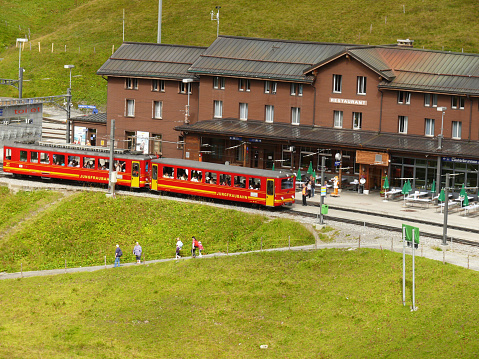 Wengen, Switzerland. 08/17/2010. Lauterbrunnen station.