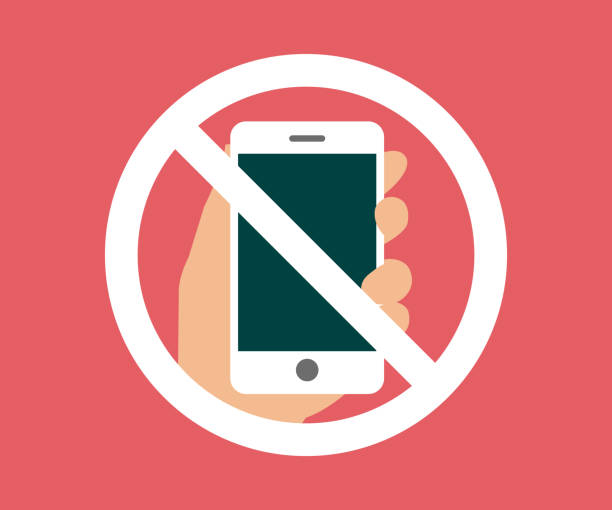 istock No cell phone, Mobile Phone prohibited, phone logo vector illustration 1142781959